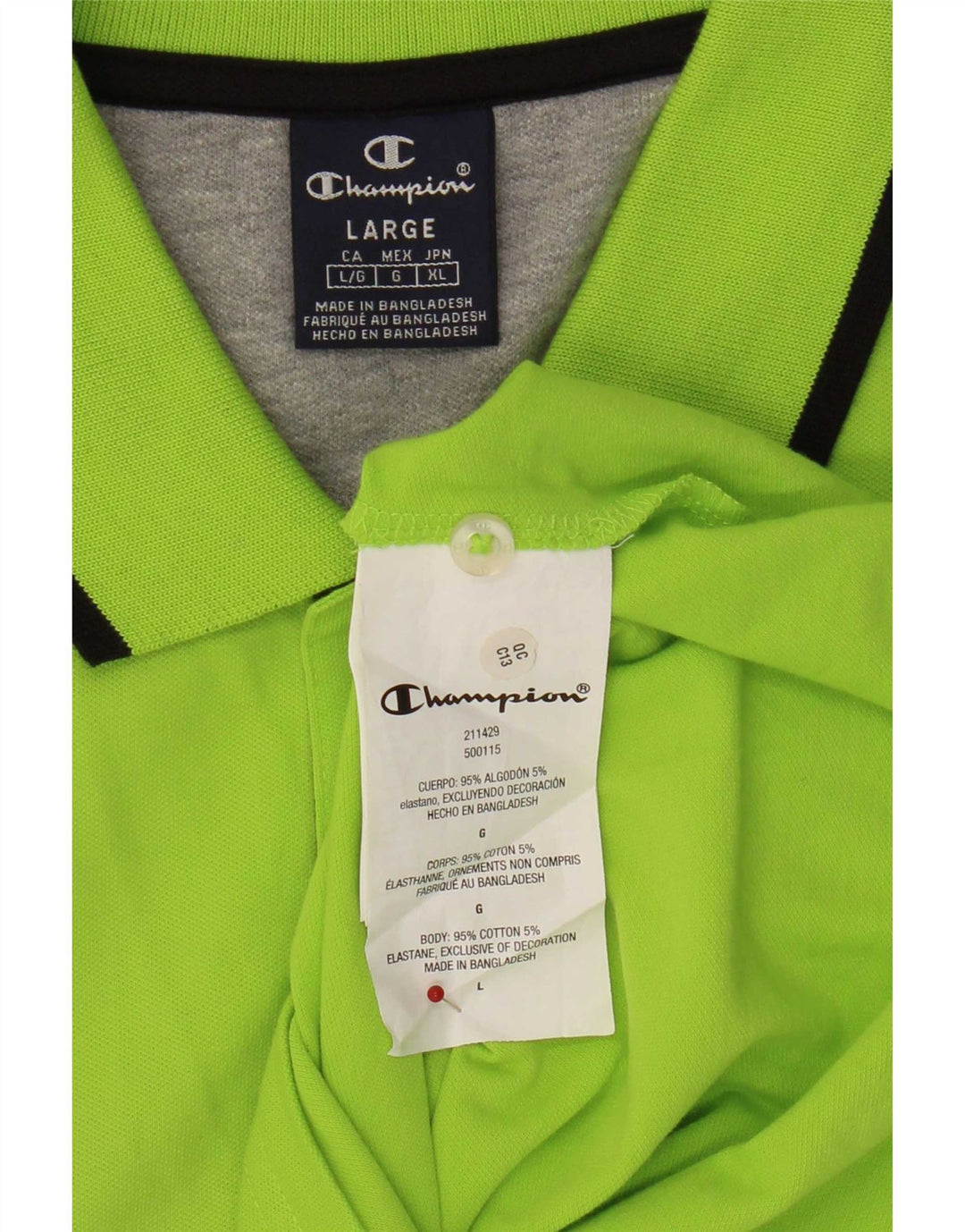 Camisa polo masculina Champion grande algodão verde