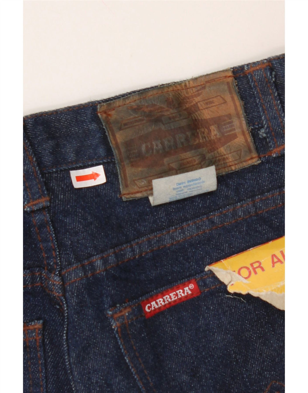 Calça jeans reta feminina CARRERA W26 L35 algodão azul marinho