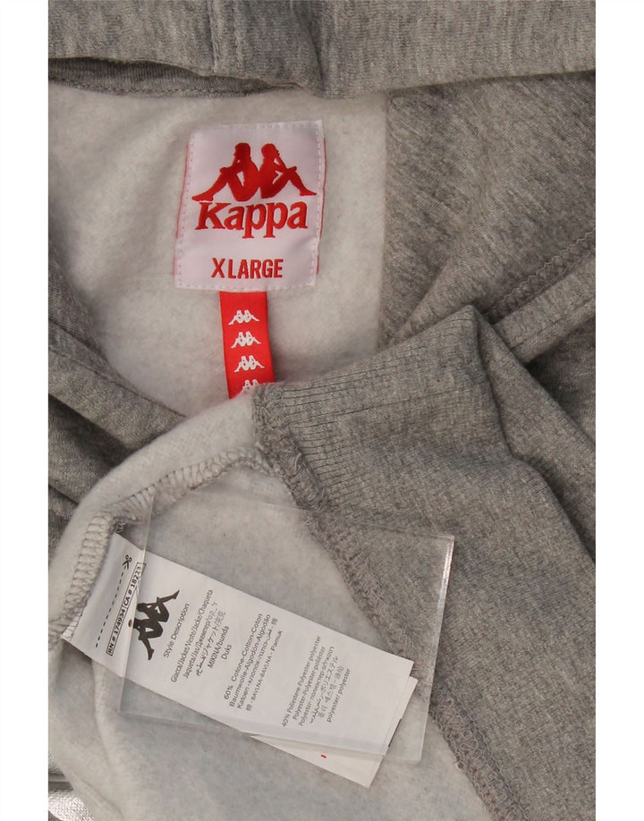 KAPPA Mens Graphic Hoodie Jumper XL Algodão Cinza