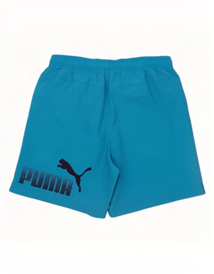 Shorts esportivos gráficos masculinos Puma azul médio
