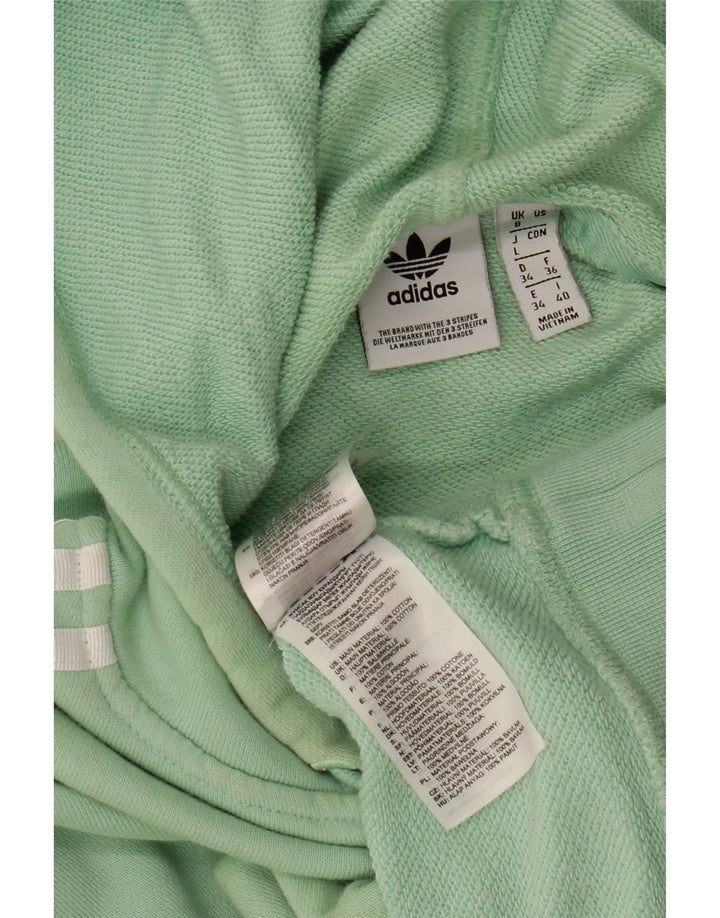 ADIDAS Womens Oversized Crop Hoodie Jumper Reino Unido 8 Pequeno Algodão Verde