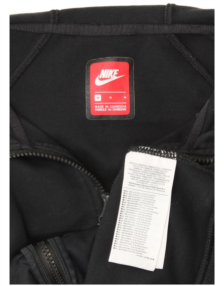 Suéter feminino Nike com capuz e zíper UK 12 médio preto algodão