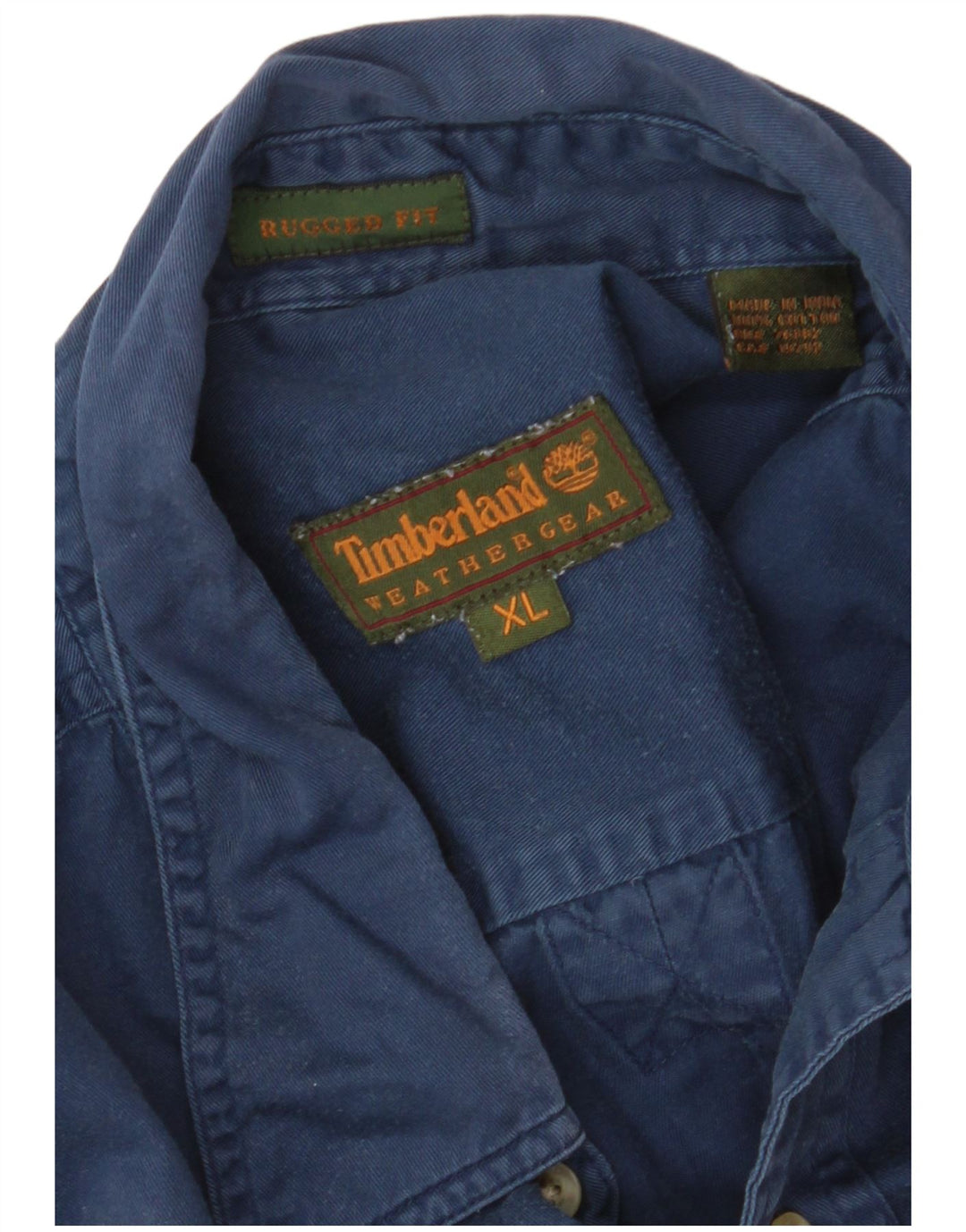 Camisa masculina Timberland Rugged Fit XL azul marinho algodão