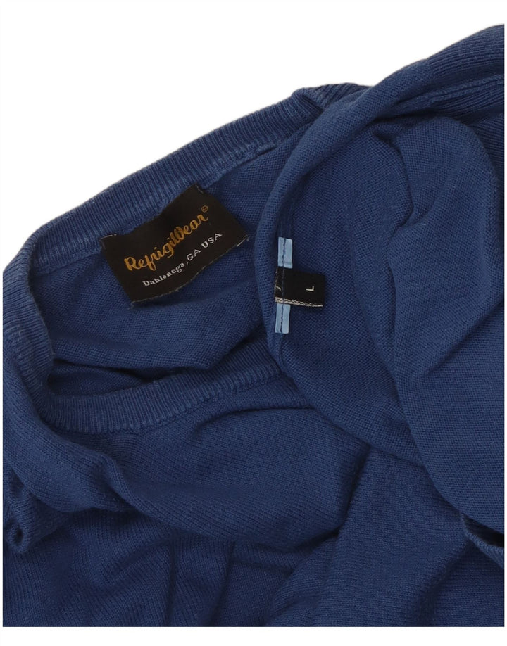 Suéter masculino Refrigiwear com gola redonda grande azul