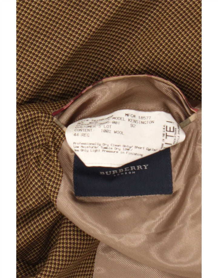 Jaqueta blazer masculina Burberry com 2 botões Reino Unido 44 grande marrom houndstooth lã