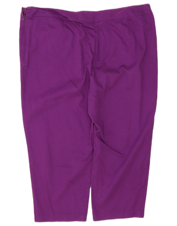 Bermuda feminina Marks & Spencer UK 20 2XL W40 algodão roxo