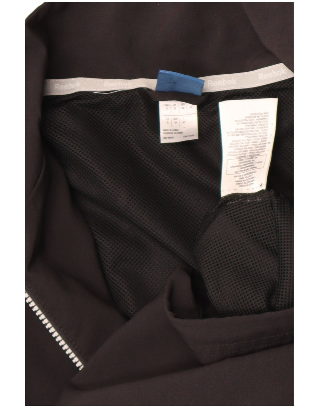 Reebok Mens Tracksuit Top Jacket Pequeno Poliéster Colorblock Preto