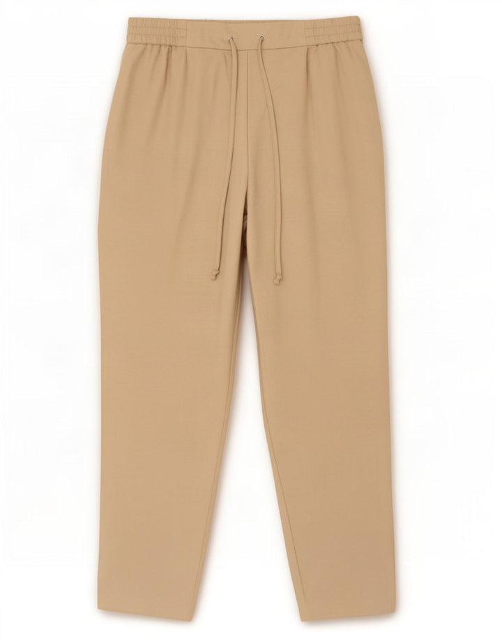 Zara Calça Feminina Cropped Pegged Médio W30 L26 Poliéster Bege