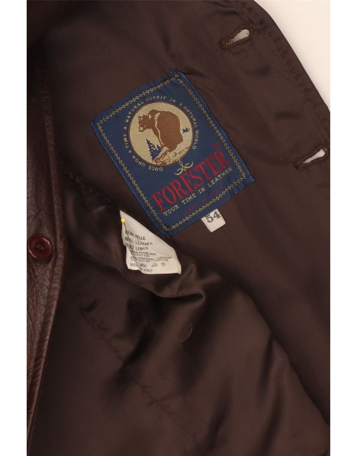 Colete de couro masculino Forester IT 54 XL couro marrom