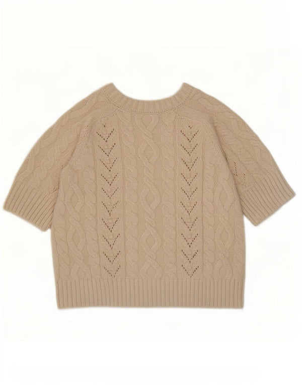 Zara Suéter masculino cropped de manga curta com gola canoa Reino Unido 10 pequeno off white