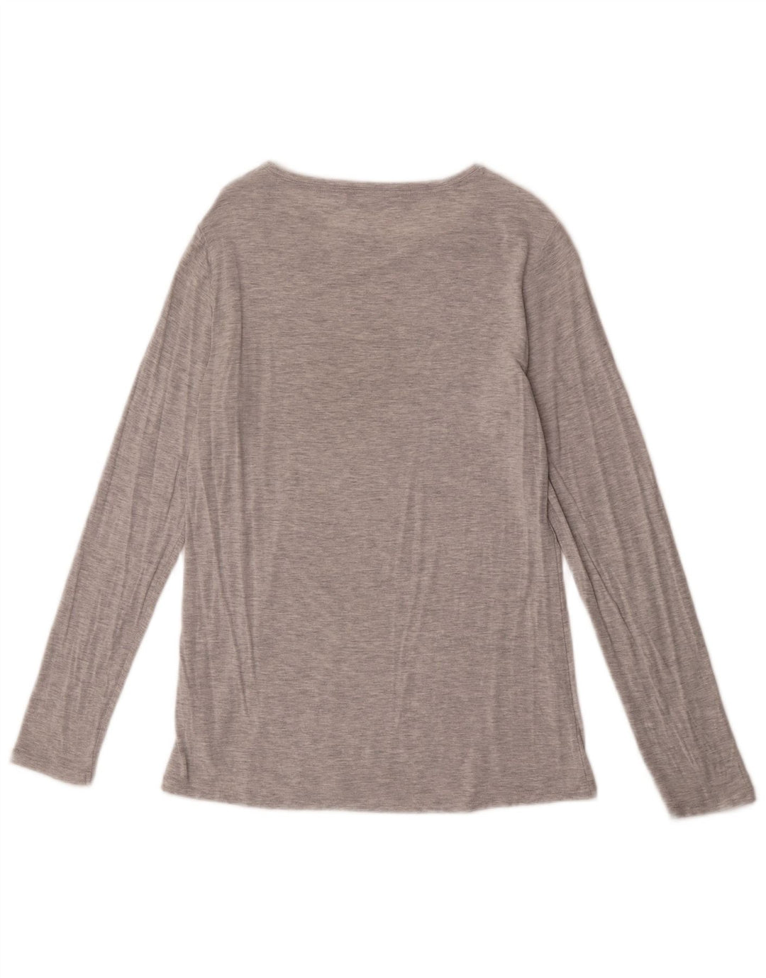 Top feminino Marks & Spencer manga comprida UK 14 cinza médio modal