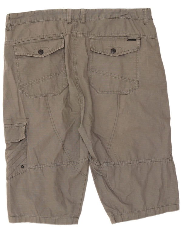 Pierre Cardin Mens Regular Fit Cargo Shorts XL W38 Algodão Cinza