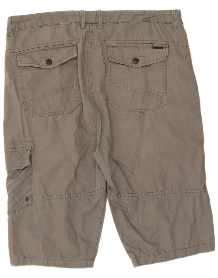 Pierre Cardin Mens Regular Fit Cargo Shorts XL W38 Algodão Cinza