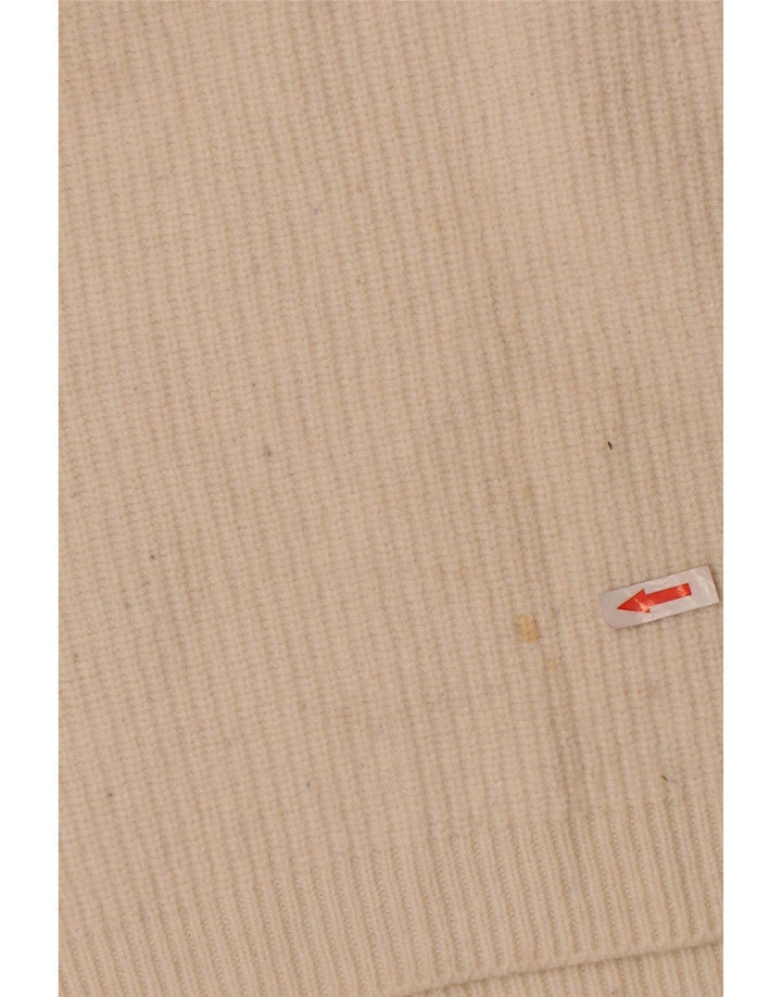 Suéter feminino The White Company com gola redonda Reino Unido 14 médio branco