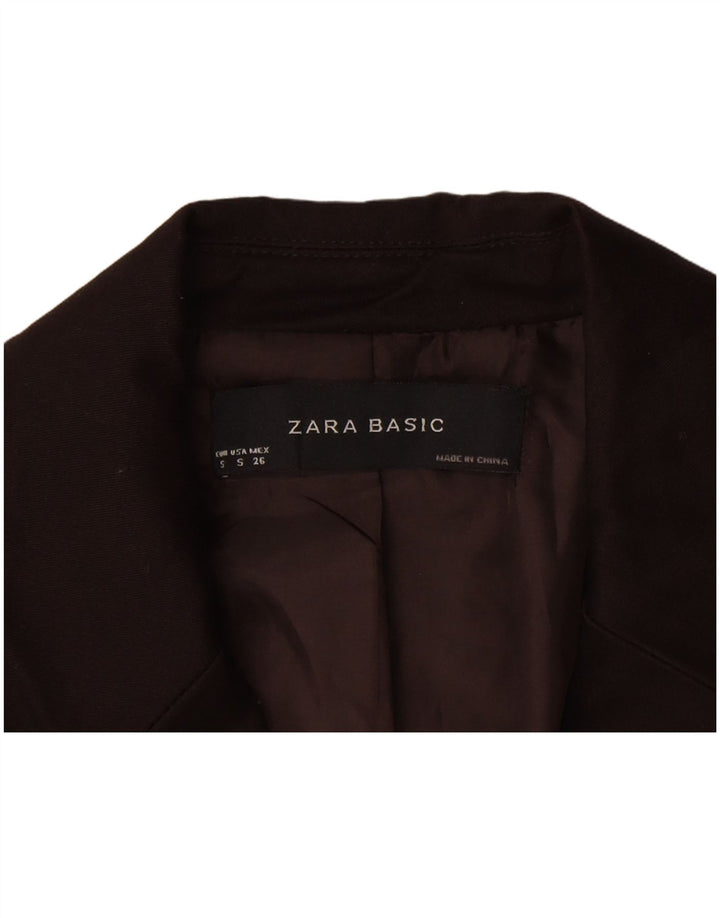 Jaqueta blazer feminina Zara com 1 botão Reino Unido 10 pequeno algodão marrom