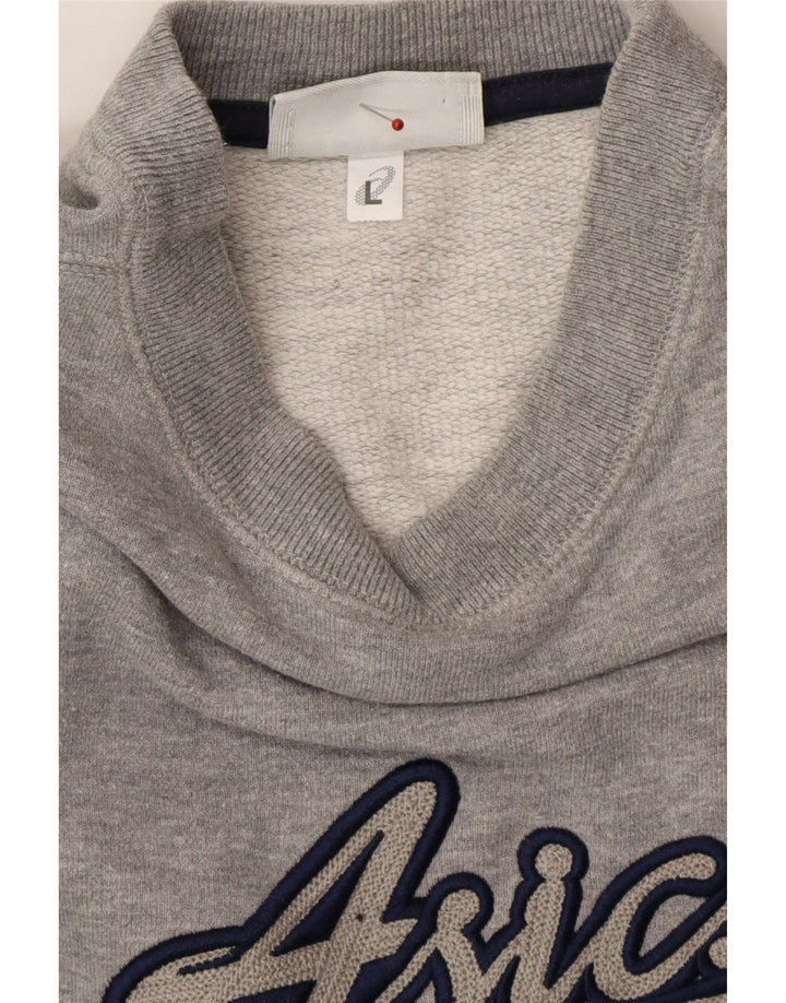 ASICS Mens Graphic Sweatshirt Jumper Large Grey Cotton Vintage Asics and Second-Hand Asics from Messina Hembry 