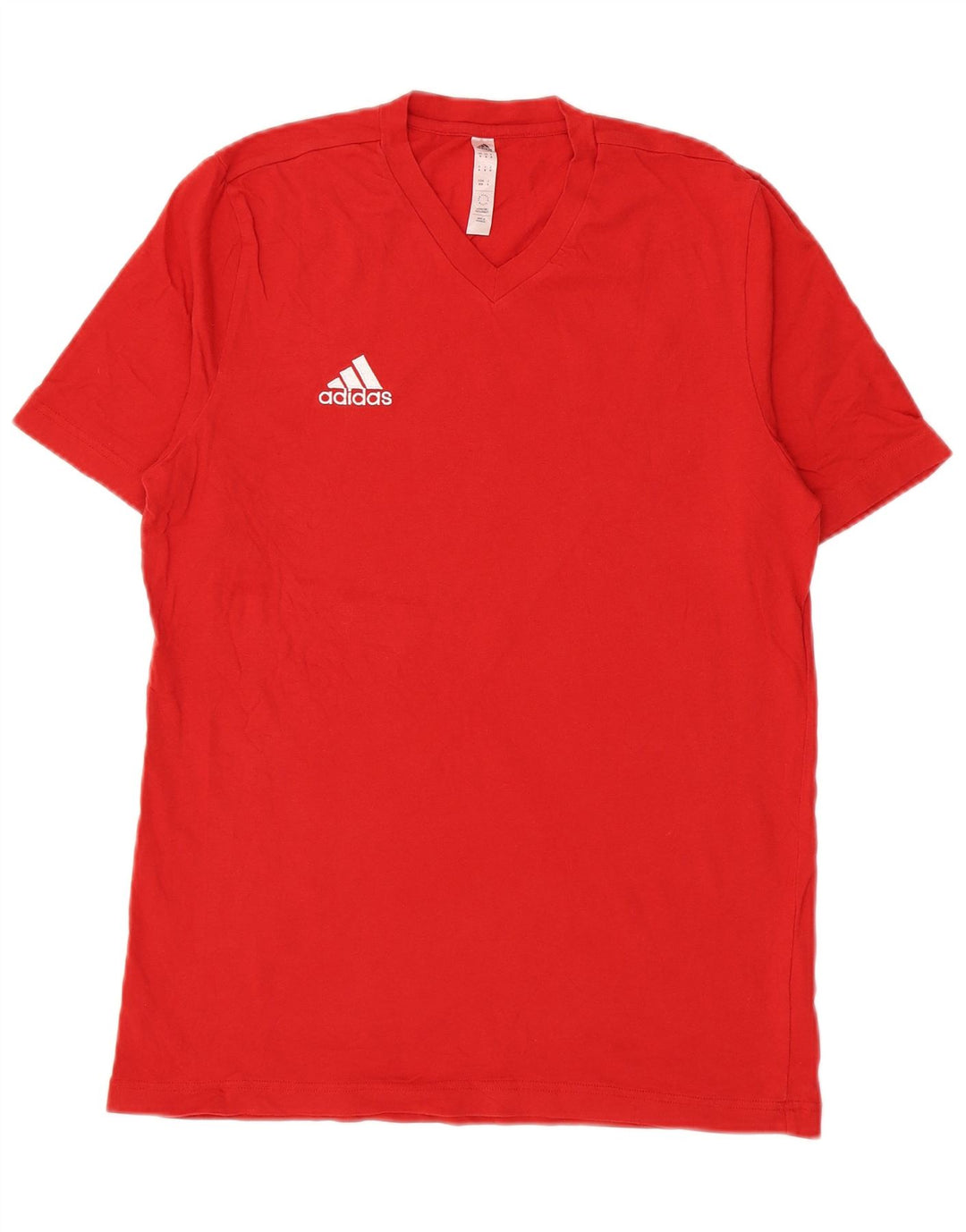 Adidas Mens Camiseta Top Médio Algodão Vermelho