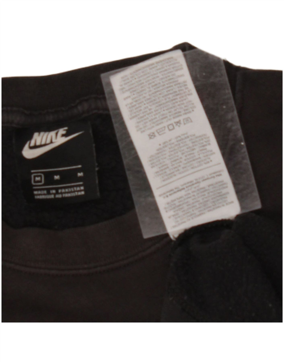 NIKE Womens Crop Oversized Sweatshirt Jumper UK 14 Médio Preto Algodão
