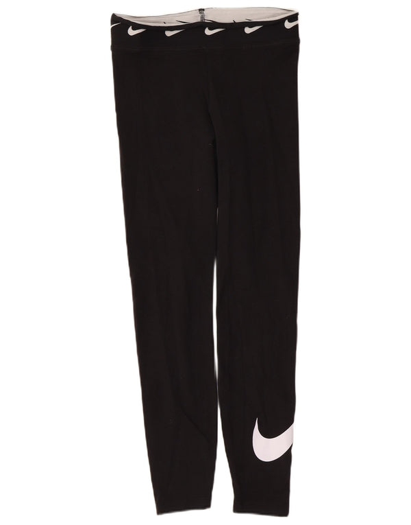 Leggings Nike Femininas Gráficas UK 10 Pequenas Algodão Preto