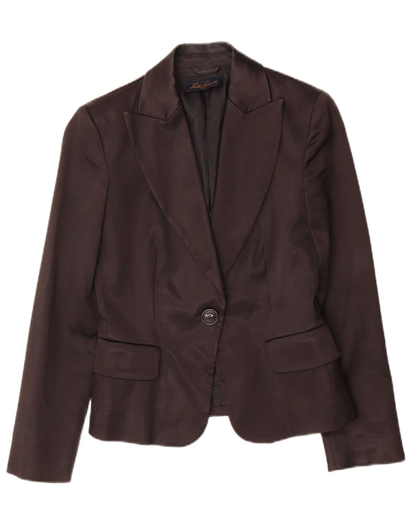 Jaqueta blazer feminina Luisa Spagnoli com 1 botão IT 42 acetato preto médio