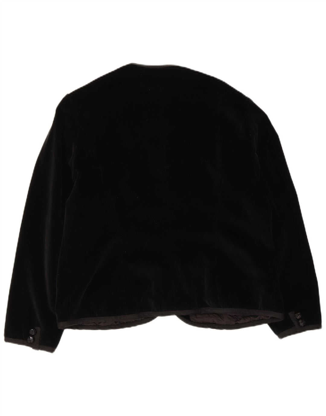 Jaqueta blazer feminina vintage de veludo com 5 botões Reino Unido 14 médio preto