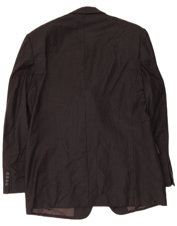 Jaqueta blazer masculina de 3 botões Burberrys IT 52 grande lã preta