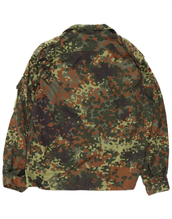 Jaqueta militar masculina VINTAGE Reino Unido 40 grande algodão camuflado cáqui