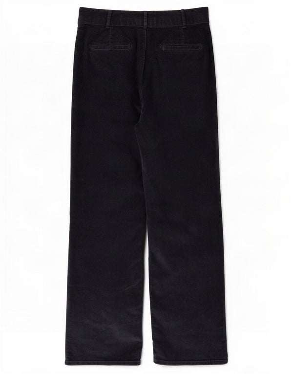 Calça feminina reta de veludo cotelê Fat Face UK 12 médio W30 L30 azul marinho