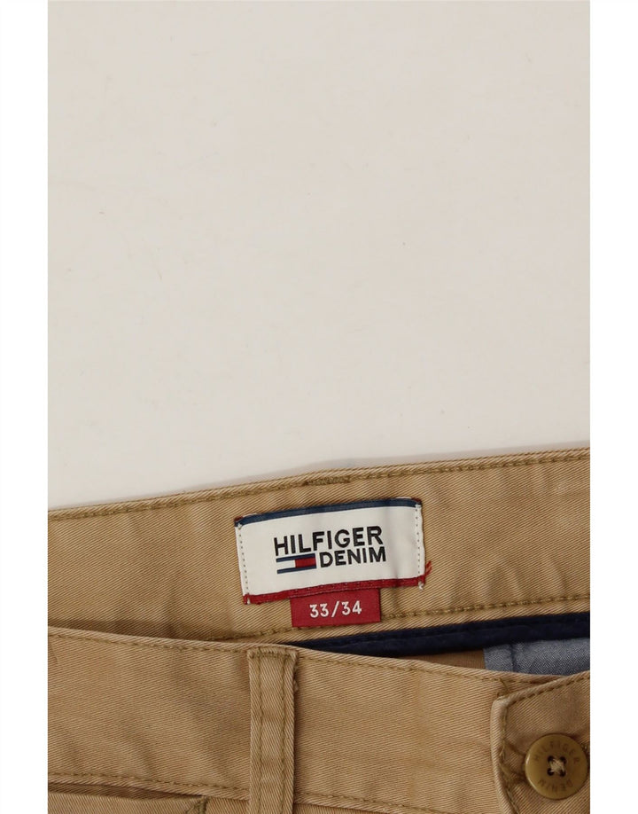 TOMMY HILFIGER Womens Slim Chino Trousers W33 L30 Beige Cotton Vintage Tommy Hilfiger and Second-Hand Tommy Hilfiger from Messina Hembry 