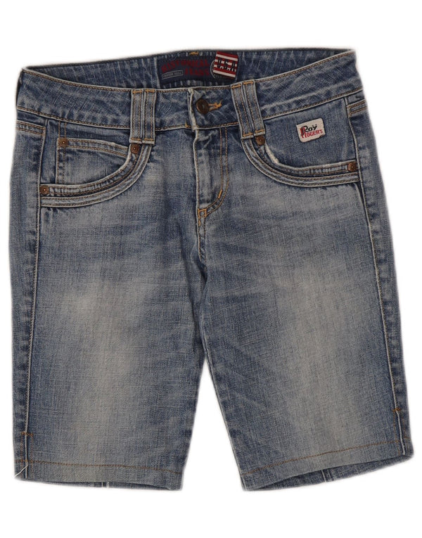 Shorts jeans feminino de cintura baixa Roy Rogers W25 XS azul