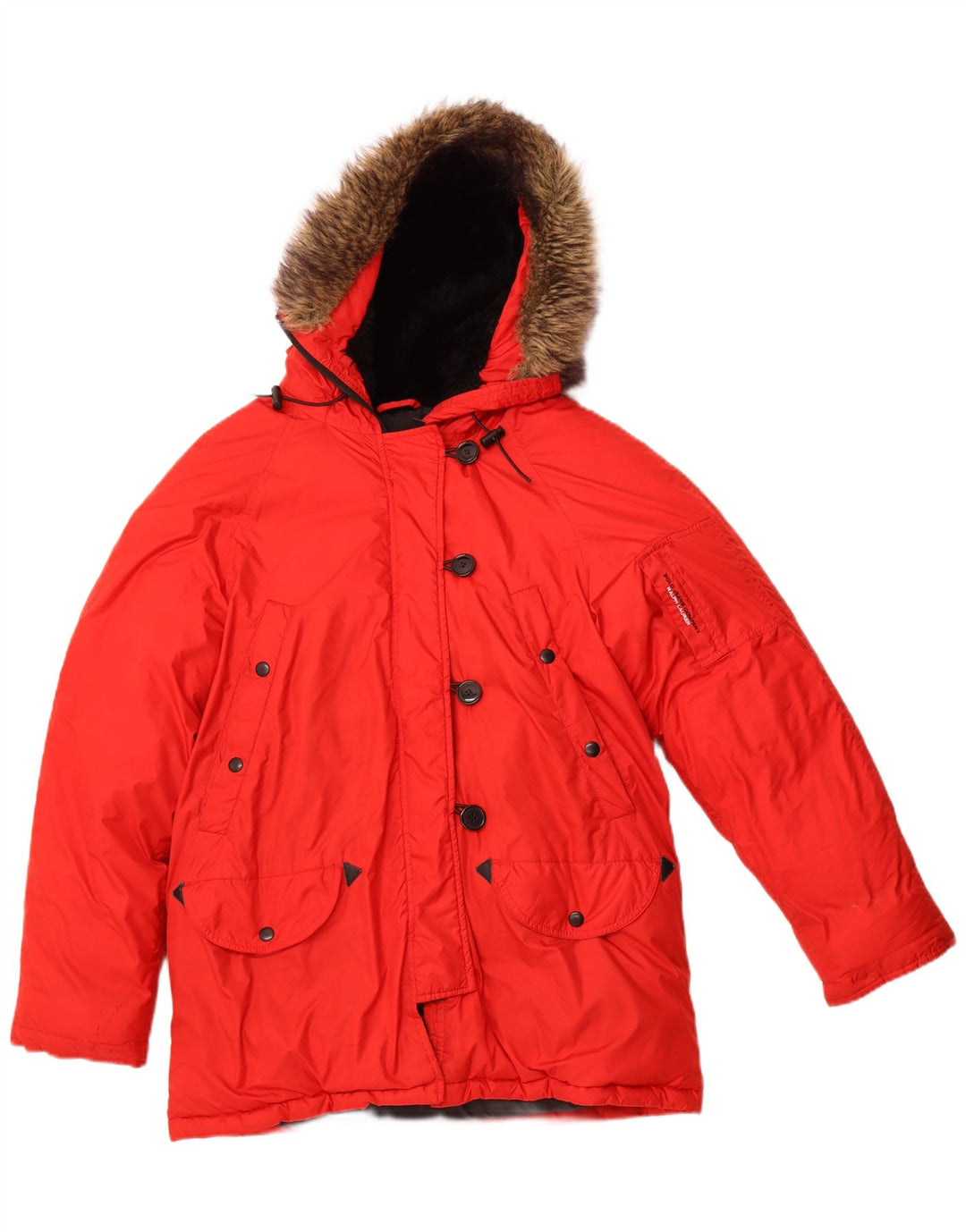 Jaqueta parka feminina com capuz RALPH LAUREN Reino Unido 14 médio vermelho inverno