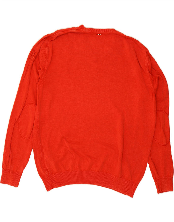 NAPAPIJRI Mens V-Neck Jumper Sweater 3XL Red Cotton Vintage Napapijri and Second-Hand Napapijri from Messina Hembry 
