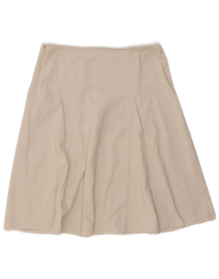 Zara Saia feminina de veludo cotelê médio W32 branca