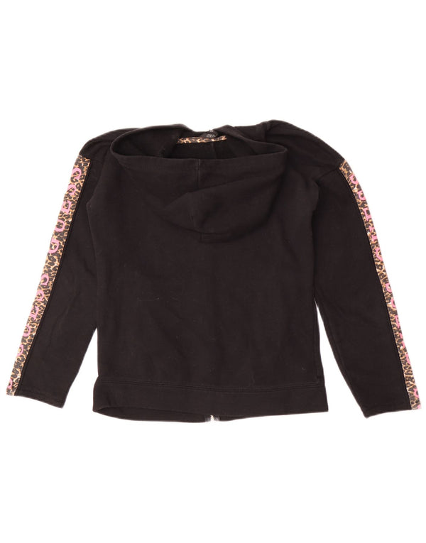 Suéter feminino Guess com capuz e zíper gráfico Reino Unido 6 XS preto com estampa animal