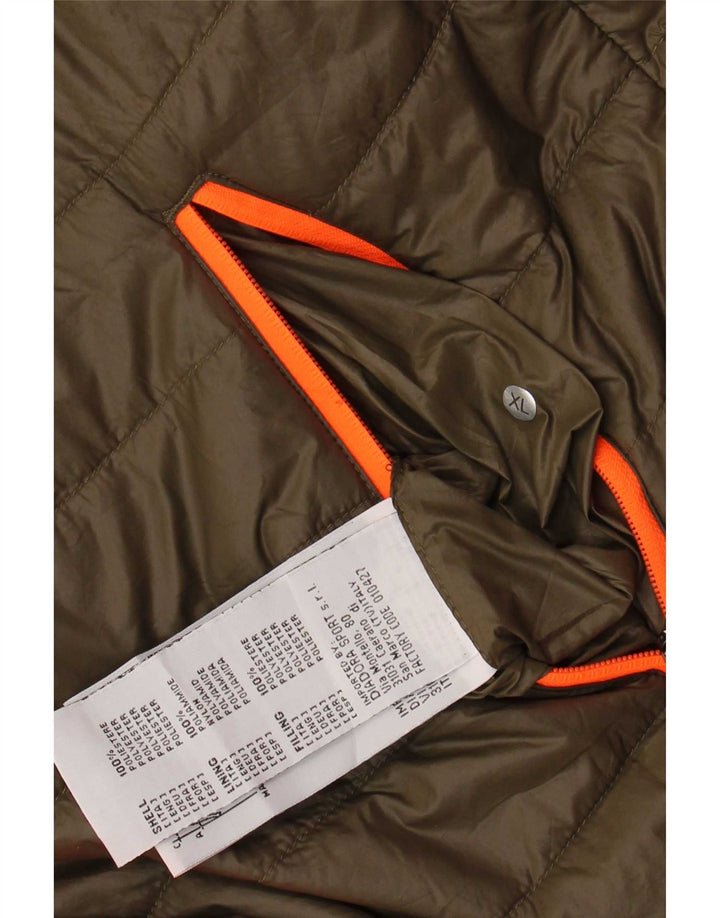 Jaqueta acolchoada reversível utilitária masculina Diadora UK 42 XL cáqui poliéster