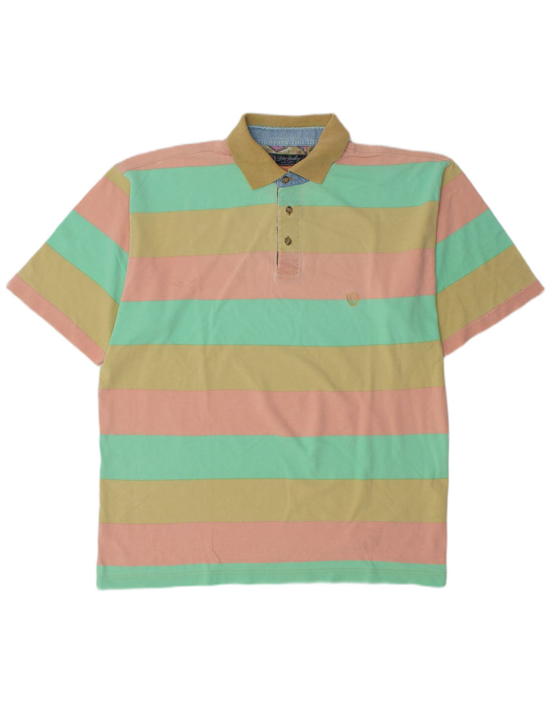 Camisa polo masculina PETER HADLEY XL de algodão listrado multicolorido