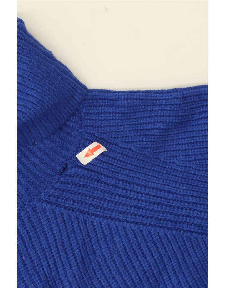 Suéter feminino Marks & Spencer com gola redonda Reino Unido 14 viscose azul médio