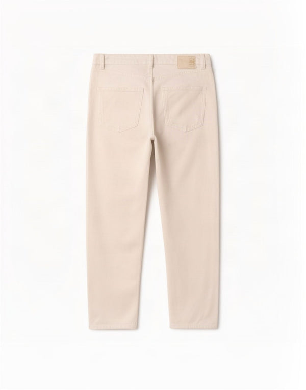 Zara Jeans feminino angustiado cônico EU 36 XS W26 L27 branco