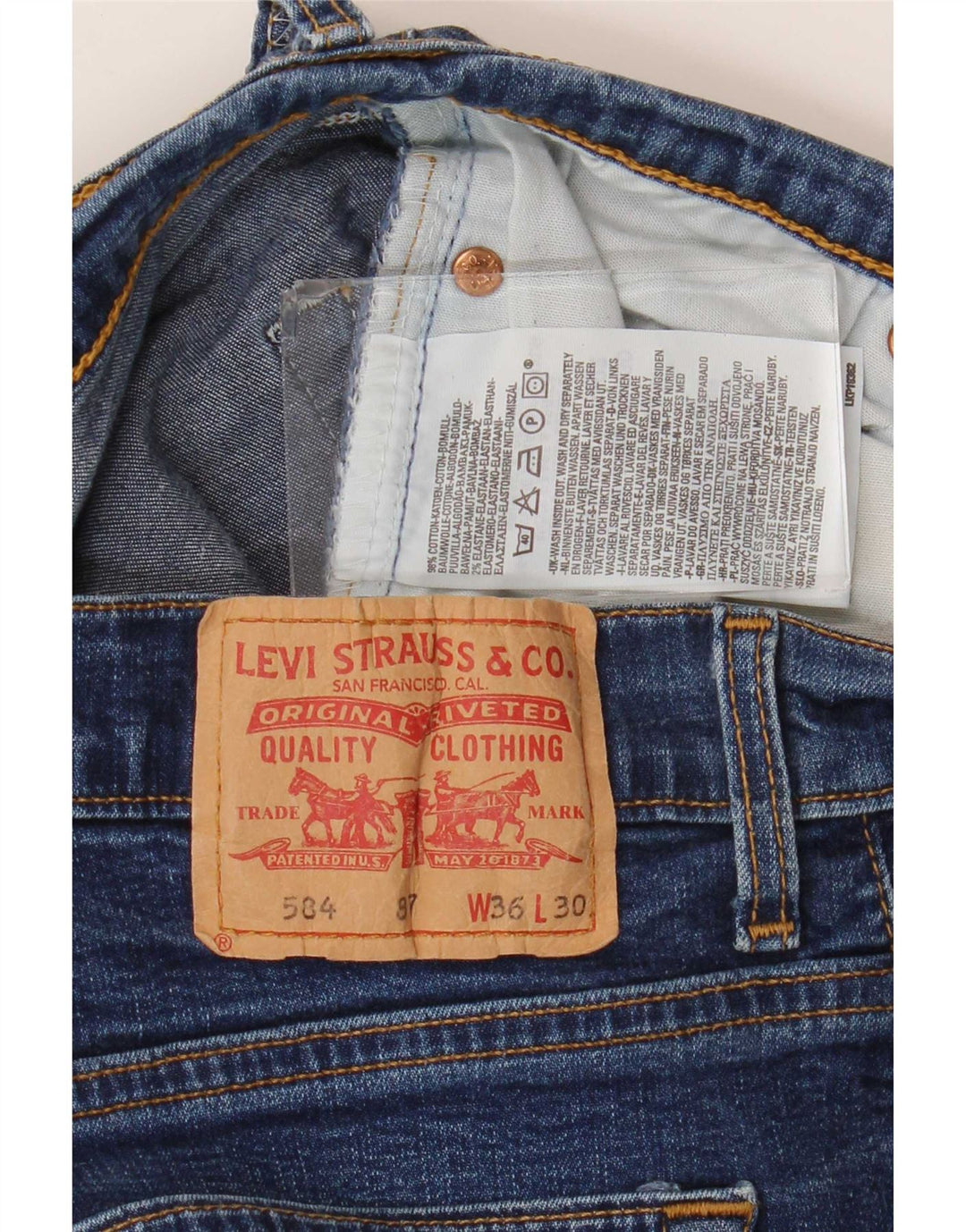 Calça jeans feminina Levi's 584 Bootcut W36 L30 azul algodão
