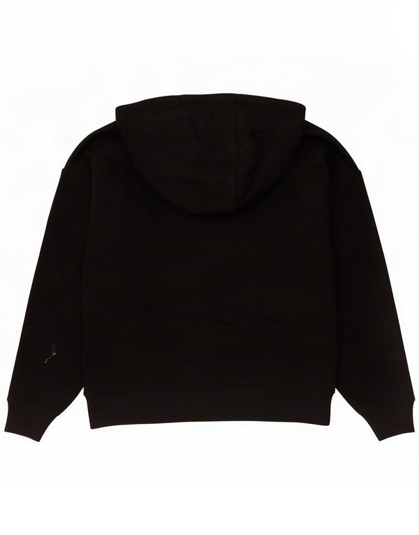 Fila Womens Hoodie Jumper UK 14 Médio Algodão Preto