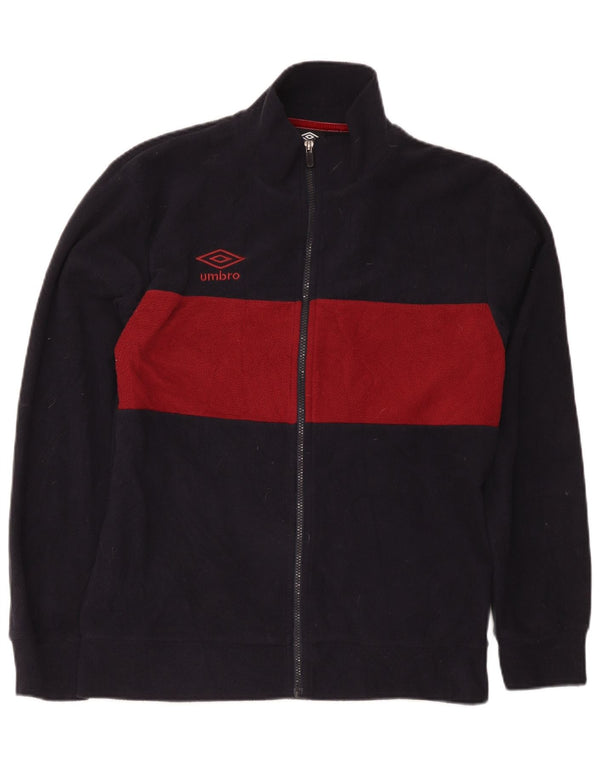 Jaqueta de lã masculina Umbro UK 42 XL azul marinho Colourblock poliéster esportivo