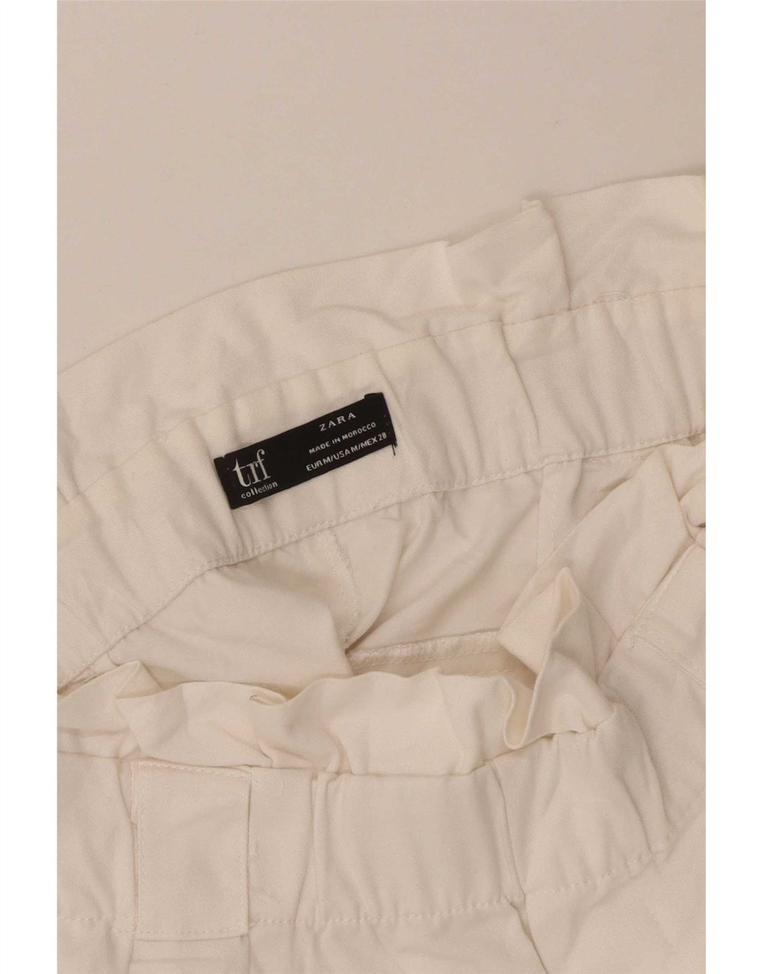 Zara Womens Pegged Chino Shorts Médio W28 Branco