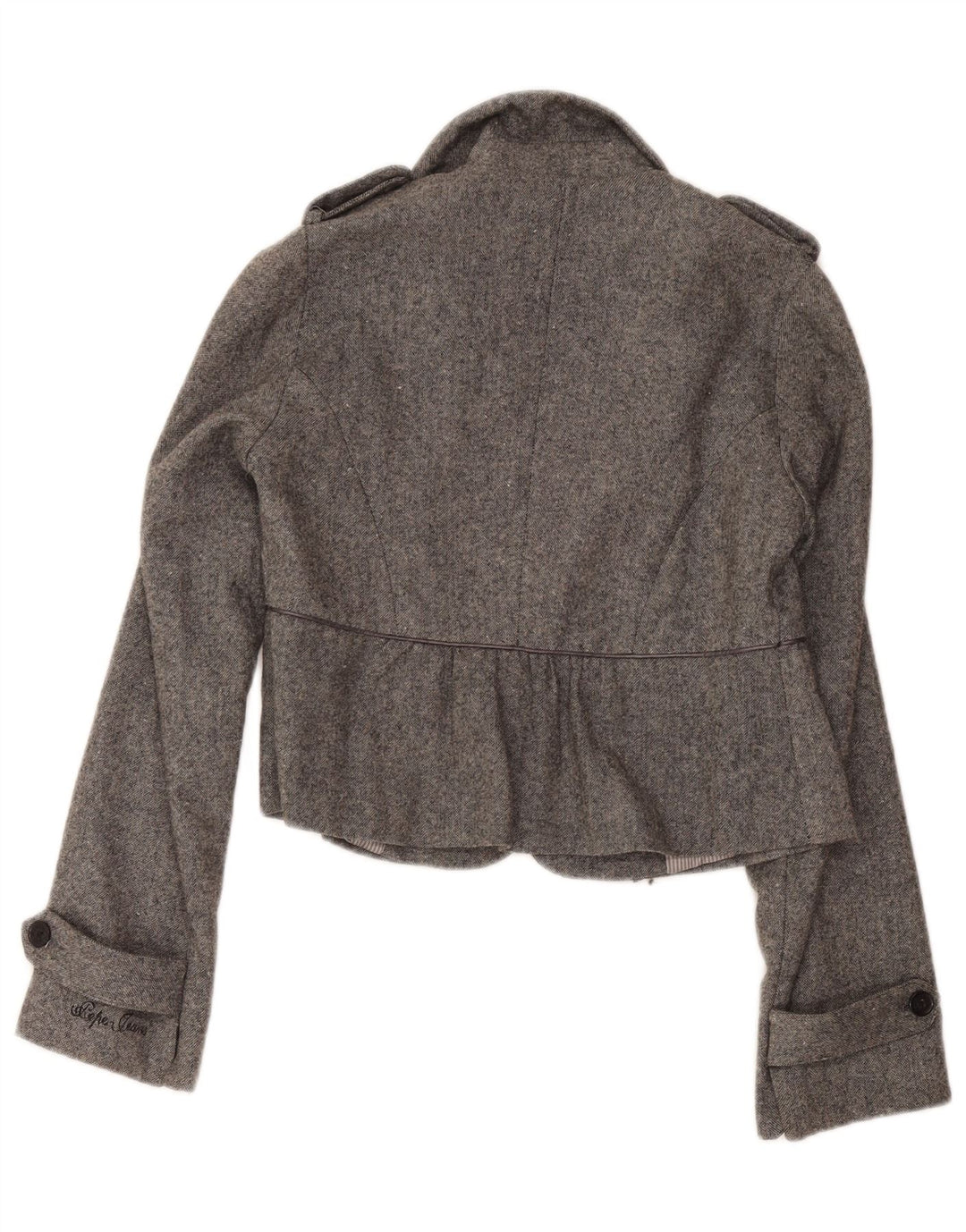 Jaqueta blazer feminina PEPE Jeans com corte militar Reino Unido 12 cinza médio clássico