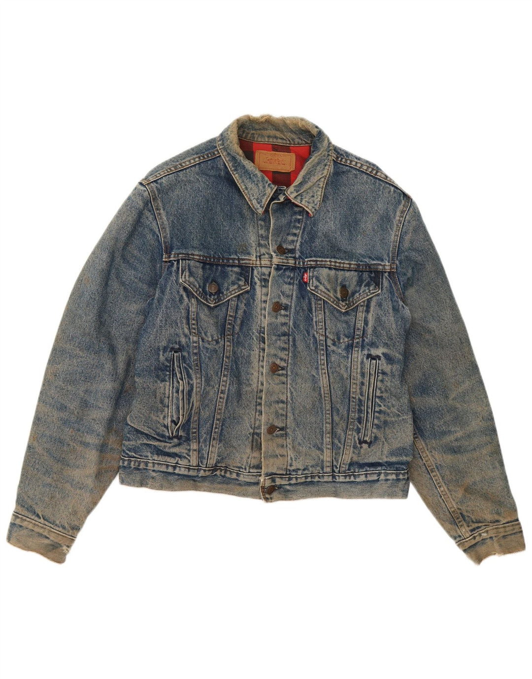 Jaqueta jeans masculina Levi's UK 42 XL azul algodão