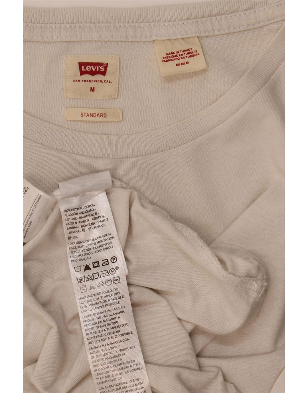 Camiseta masculina Levi's Standard Fit média de algodão off white