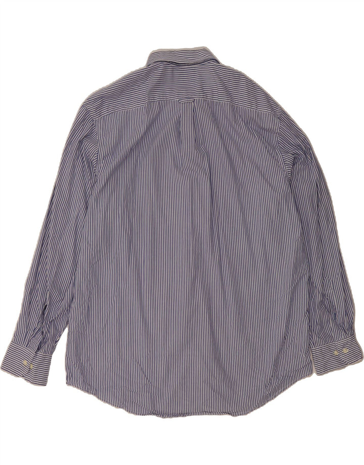 IZOD Mens Shirt XL Blue Pinstripe Cotton Vintage Izod and Second-Hand Izod from Messina Hembry 