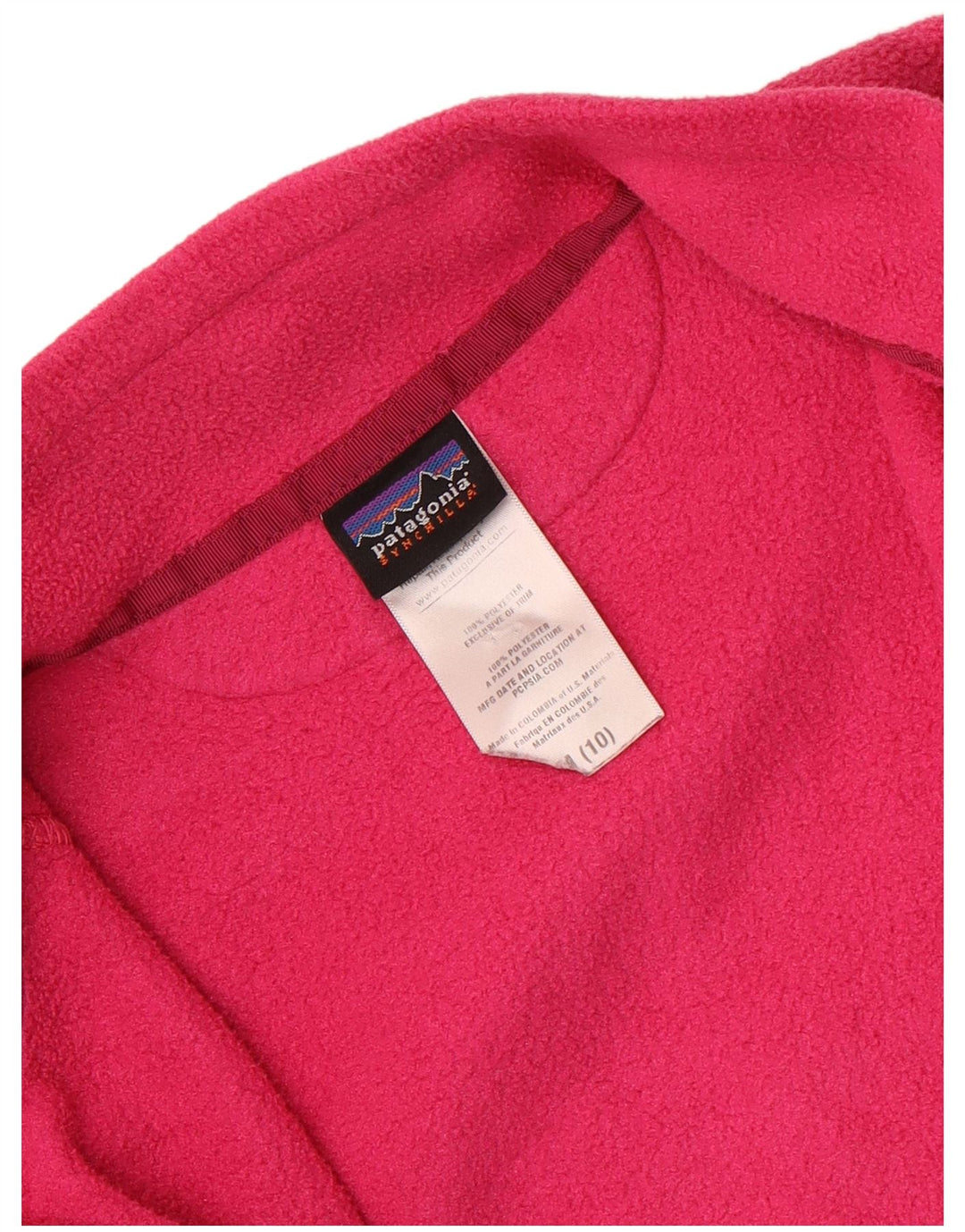 Jaqueta Patagonia Meninas Fleece 9-10 Anos Médio Poliéster Rosa