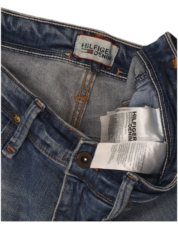 Tommy Hilfiger Masculino Slim Jeans W34 L32 Azul Algodão
