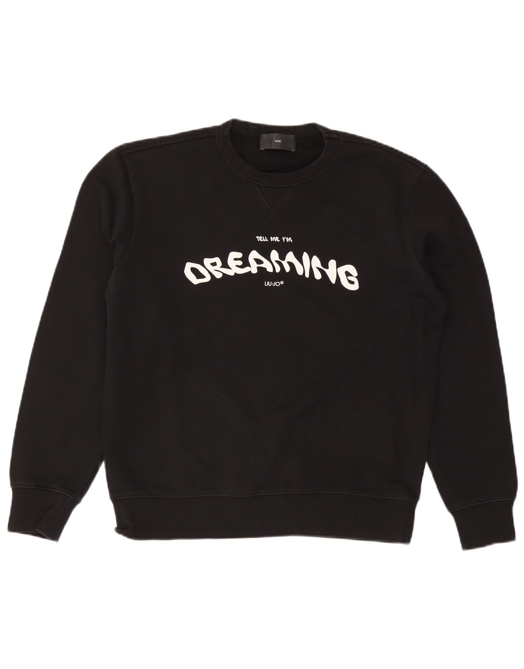 Liu Jo moletom gráfico masculino jumper médio algodão preto
