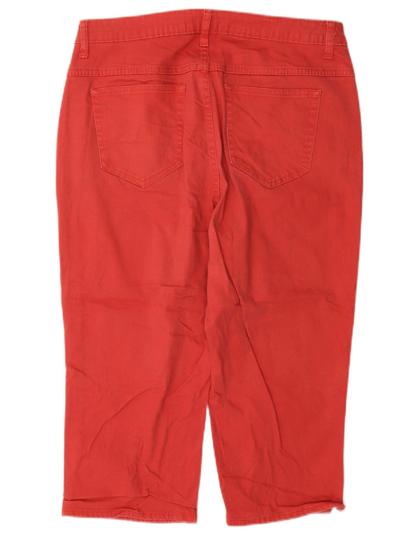 Lee Womens Riders Capri Trousers US 14 XL W34 L19 Red Cotton